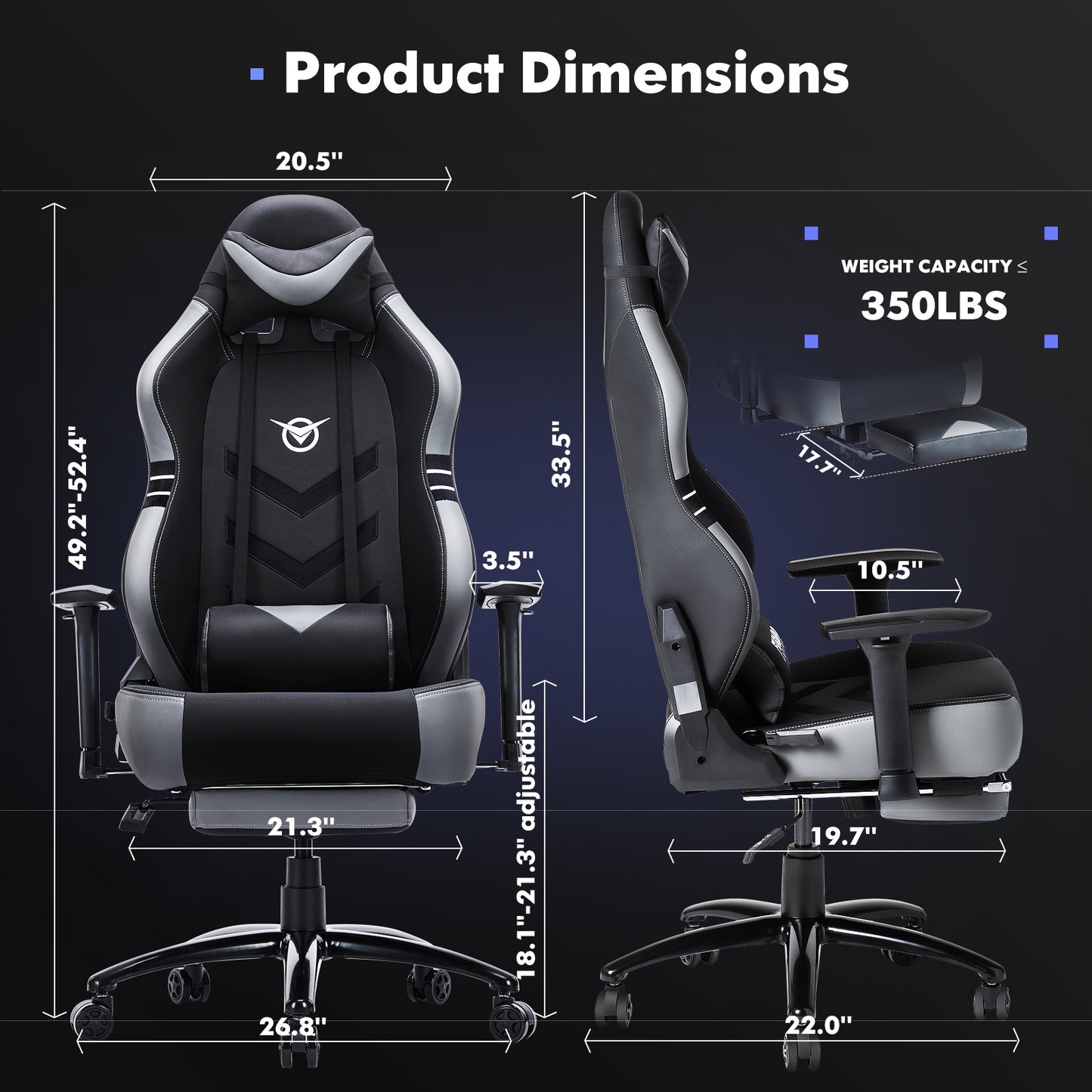 Ergonomic High-Back Gaming Chair with Footrest