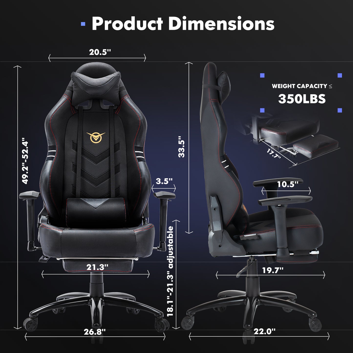 Ergonomic High-Back Gaming Chair with Footrest