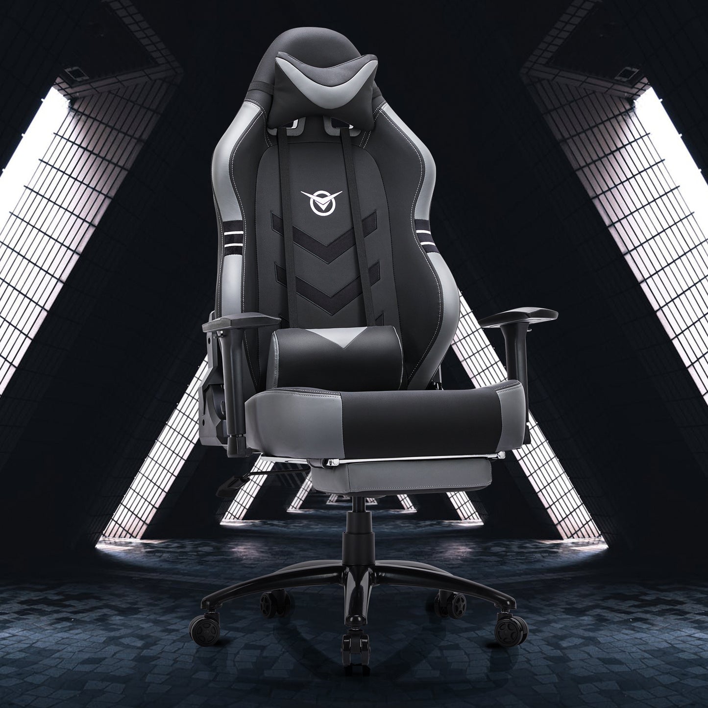 Ergonomic High-Back Gaming Chair with Footrest